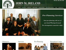 Tablet Screenshot of johnirelandfuneralhome.com